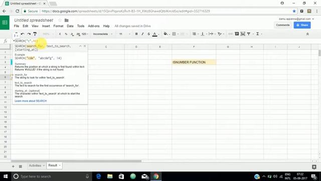 Excel Tutorial - SEARCH function and ISNUMBER function in excel смотреть онлайн