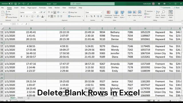 Delete Blank Rows in Excel смотреть онлайн