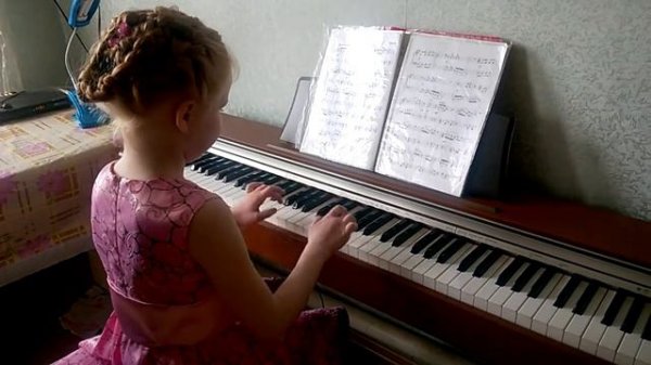 Детская песня пианино  "Обезьянки на дереве"