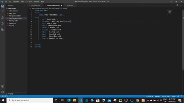 HTML Course For Beginners: Beginner To Advanced - Understanding HTML Text Formatting