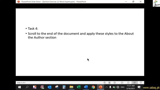Create Styles in MS Word | Section Exercise 2.2, Computer Science Lecture | Sabaq.pk смотреть онлайн