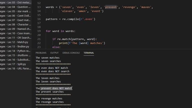 CS384 Python Programming Module 09 Python Regex Lec 03 Dot metacharacter смотреть онлайн