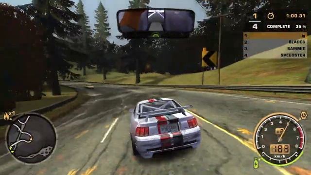 nfs most wanted - 2000 Ford Mustang SVT Cobra R Mod Gameplay смотреть онлайн