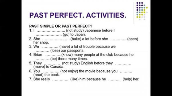 PAST PERFECT VS SIMPLE PAST
