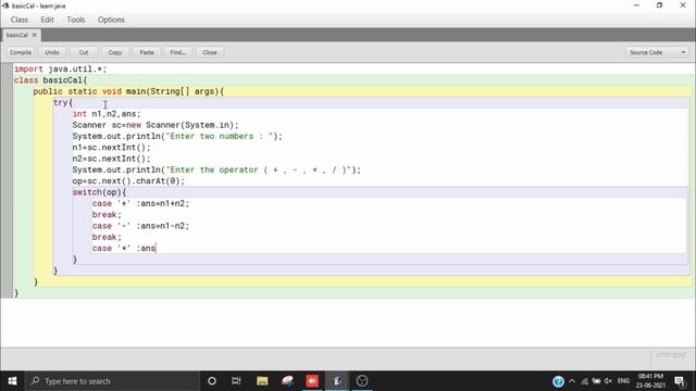 Basis calculator using exception handling in java programming смотреть онлайн