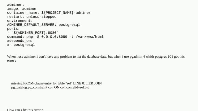 PGAdmin 4 error: missing FROM-clause entry for table 'rel' when displaying table data in PostgreS.. смотреть онлайн