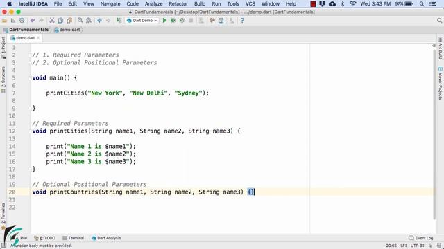 Dart Optional Positional Parameters in Functions. Dart Tutorial for Flutter #6.4 смотреть онлайн