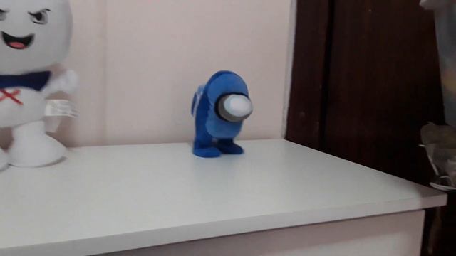 blue musical walking talking among us plush but he's copying what stay puft marshmallow man says смотреть онлайн