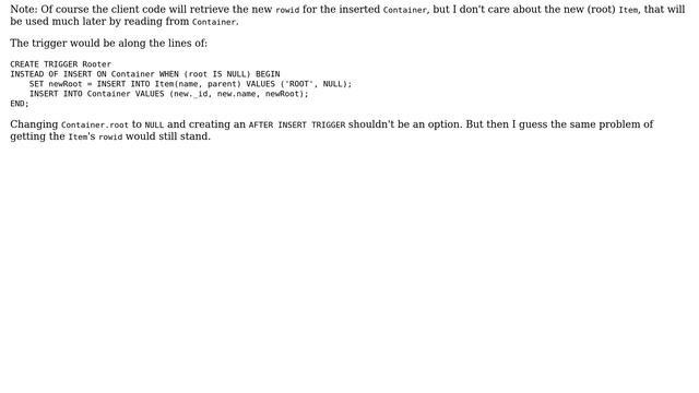 How to get the rowid in a TRIGGER for another table in SQLite? смотреть онлайн