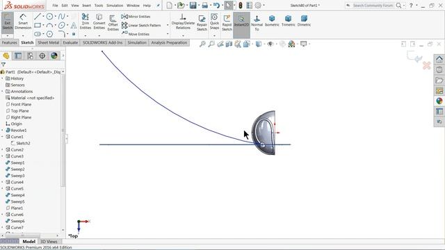 Harry Potter Golden Snitch in SolidWorks Advanced Tutorial (Surface tutorial) смотреть онлайн