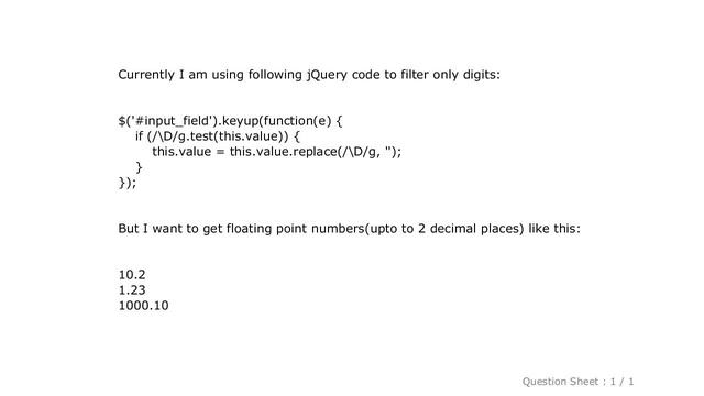 HTML : Make input to get only numbers with two decimal places смотреть онлайн