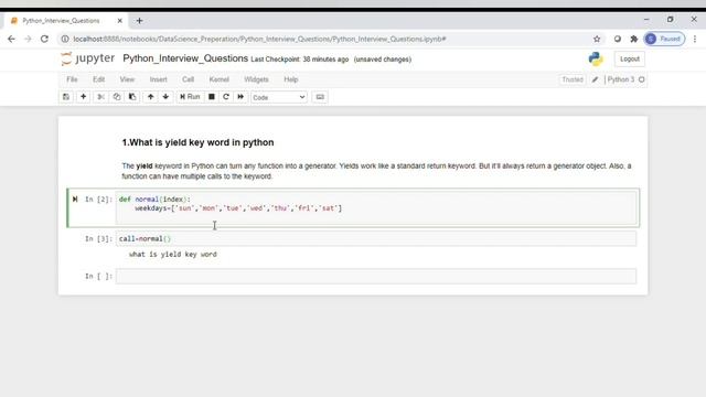 Python Interview Questions in Telugu | Yield in Python | #pythontutorial #python #yield смотреть онлайн