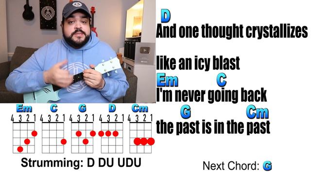 LET IT GO - Frozen (Ukulele Play Along with Chords and Lyrics) смотреть онлайн
