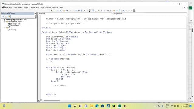 How to extract unique record using vba array#vba #excel #technology смотреть онлайн