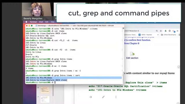 week5 FA21 LINUX cut grep echo | pipes 15min смотреть онлайн