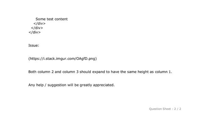 HTML : twitter bootstrap - setting column height based on max column height смотреть онлайн