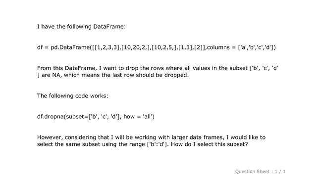 Pandas : Selecting a subset using dropna() to select multiple columns смотреть онлайн