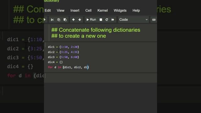 #python Concatenate following dictionary to create a new one смотреть онлайн