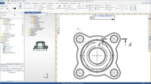 T-FLEX CAD 15 - Создание чертежа фланца (2D проекции)