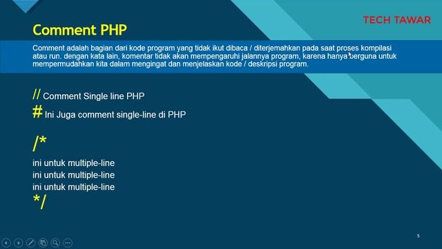 Belajar PHP Part 2 - Mengenal Variable PHP, Comment PHP dan File Index смотреть онлайн