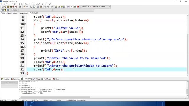 4. Insert an element in Array смотреть онлайн