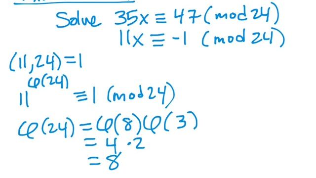 Solving Congruences with Euler’s Theorem смотреть онлайн