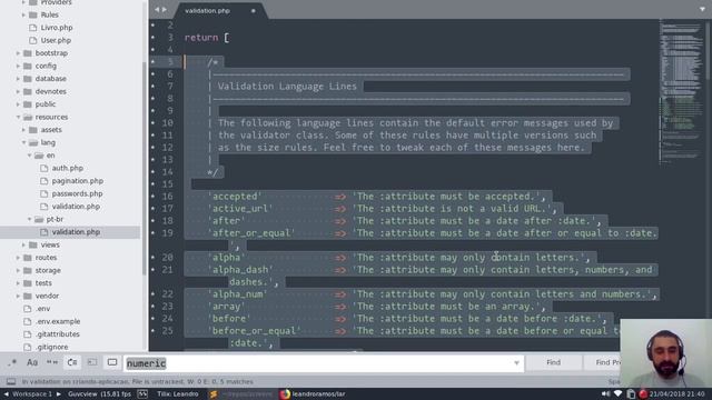 Laravel - Validações Parte 5 - Traduzindo mensagens de erro смотреть онлайн