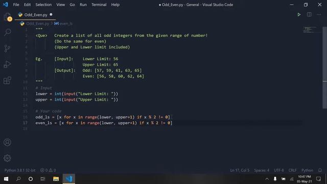 Making a list of Odd & Even numbers in Python (Easy & For Beginners) смотреть онлайн