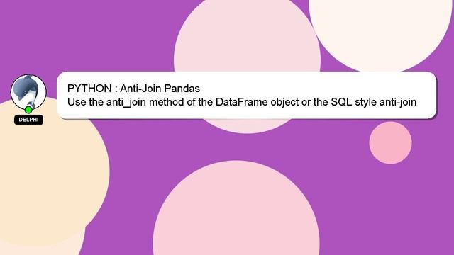 PYTHON : Anti-Join Pandas смотреть онлайн
