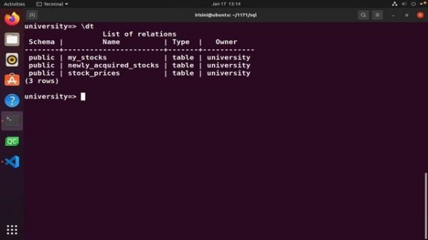 Create tables in PostgreSQL + VSCode