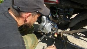 Замена двигателя на мопеде Альфа.