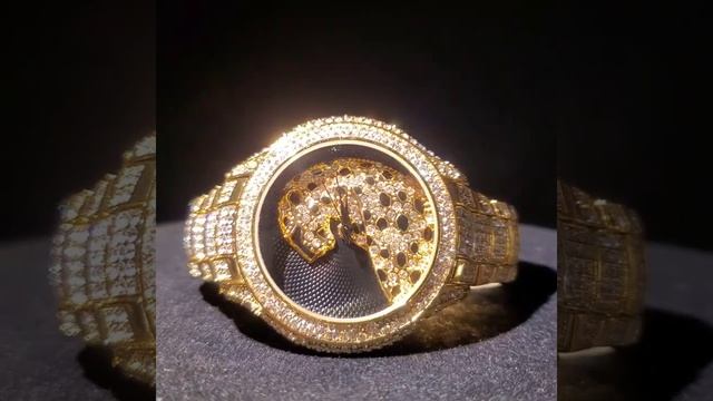 Missfox 3d леопардовые золотые наручные часы для мужчин с бриллиантами модные кварцевые подарки смотреть онлайн