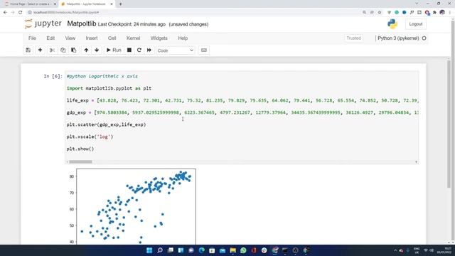 python logarithmic x axis смотреть онлайн