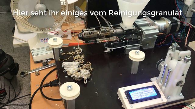 DIY Mini Extruder First Filament Extruision And Simultaneous Winding
