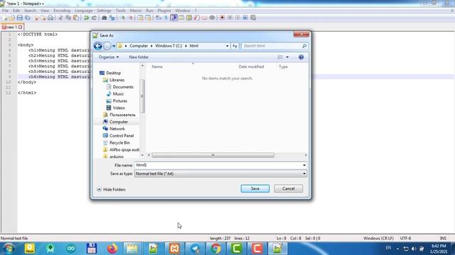 HTML 1-video dars (notepad++ editorini o`rnatish, html, body teglaridan foydalanish) смотреть онлайн