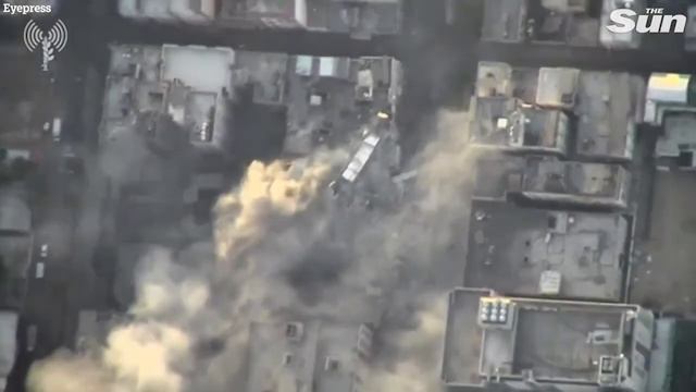 IDF release aerial footage of huge airstrikes targeting alleged Hamas intelligence buildings in Gaz смотреть онлайн