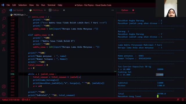 PROGRAM PYTHON | "Penyewaan Alat-Alat Mendaki Gunung" | Konsep Pemrograman | S1 SISTEM INFORMASI смотреть онлайн
