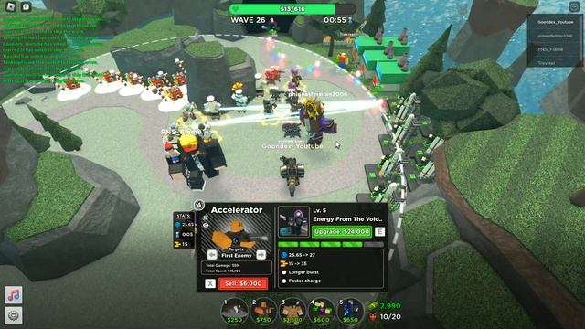 Engineers x4 and Accelerators x4 Roblox Tower Defense Simulator смотреть онлайн