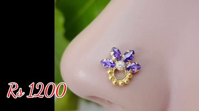 Latest gold Nose pin design with price | Latest Gold Nose Ring Nathliya Collections 2021 смотреть онлайн