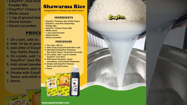 Shawarma Rice using EasyPro® Java Rice Powder Mix and EasyPro® Premium Soy Garlic Sauce смотреть онлайн