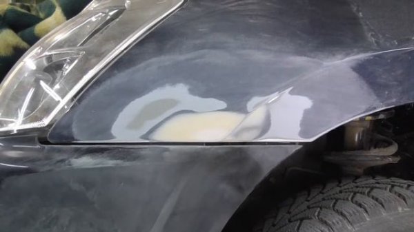 Nissan Almera 2015 года. Ремонт крыла. Покраска переходом.