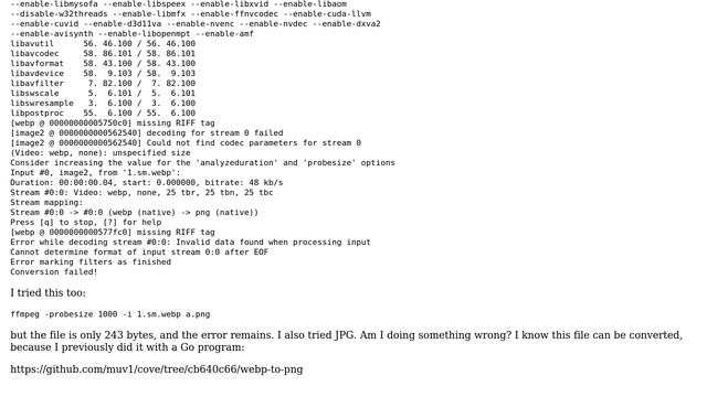 Decode WebP with FFmpeg смотреть онлайн