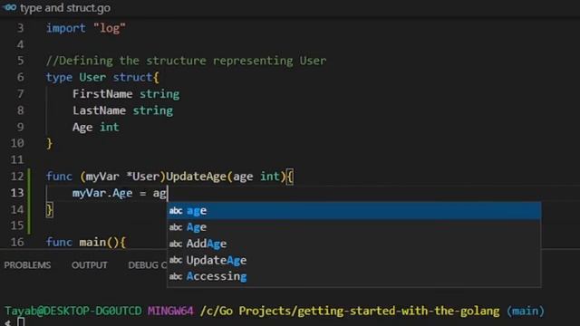 08.Structs with functions in Golang | BTP смотреть онлайн