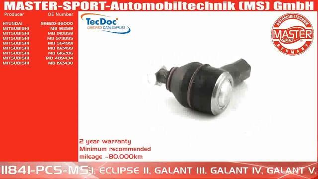 11841-PCS-MS | TIE ROD END | Master-Sport-Automobiltechnik (MS) GmbH смотреть онлайн