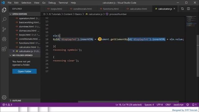 JavaScript Tutorial : Basic Example Calculator смотреть онлайн