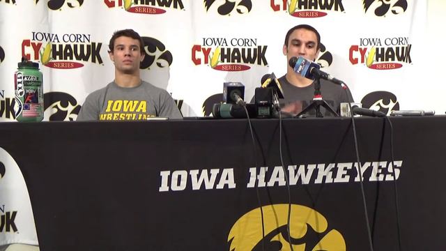 Iowa's Thomas Gilman and Topher Carton after win over Iowa State смотреть онлайн