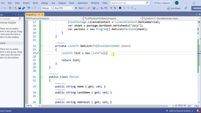 EPPlus package to import excel data to object C# (Code) смотреть онлайн
