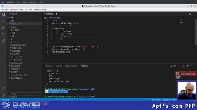 Live: Api's com PHP - recebendo JSON e tratando métodos de post + postman no ubuntu смотреть онлайн
