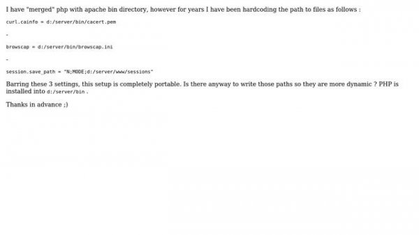 Do I require setting the full path to files in php.ini?