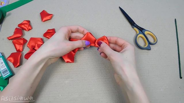 DIY How to make kanzashi ribbon rose (ENG Subtitles) - Speed up #473 смотреть онлайн
